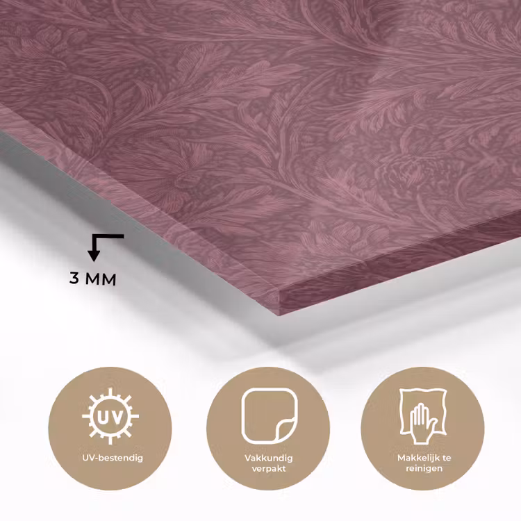 Bladeren - Patroon - Paars plexiglas 5mm klein 11 -sfeer2