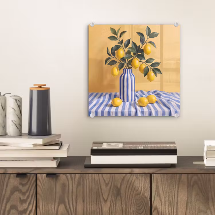 Glass Print - Lemon - Still Life - Modern - Citroen - Stilleven - Modern plexiglas 5mm klein