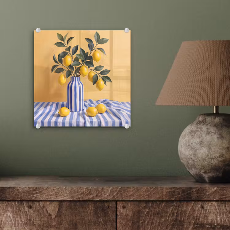 Glass Print - Lemon - Still Life - Modern - Citroen - Stilleven - Modern plexiglas 5mm klein