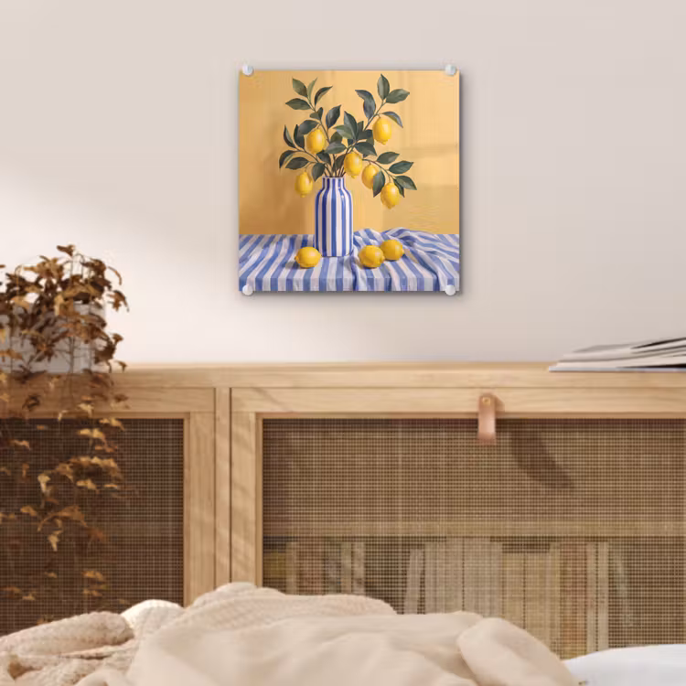 Glass Print - Lemon - Still Life - Modern - Citroen - Stilleven - Modern plexiglas 5mm klein