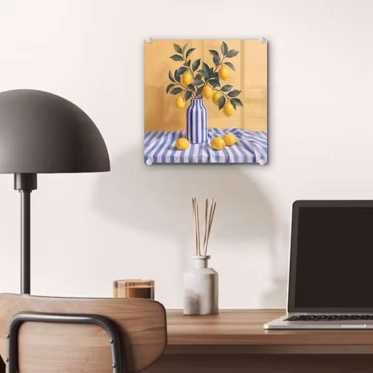 Glass Print - Lemon - Still Life - Modern - Citroen - Stilleven - Modern plexiglas 5mm klein