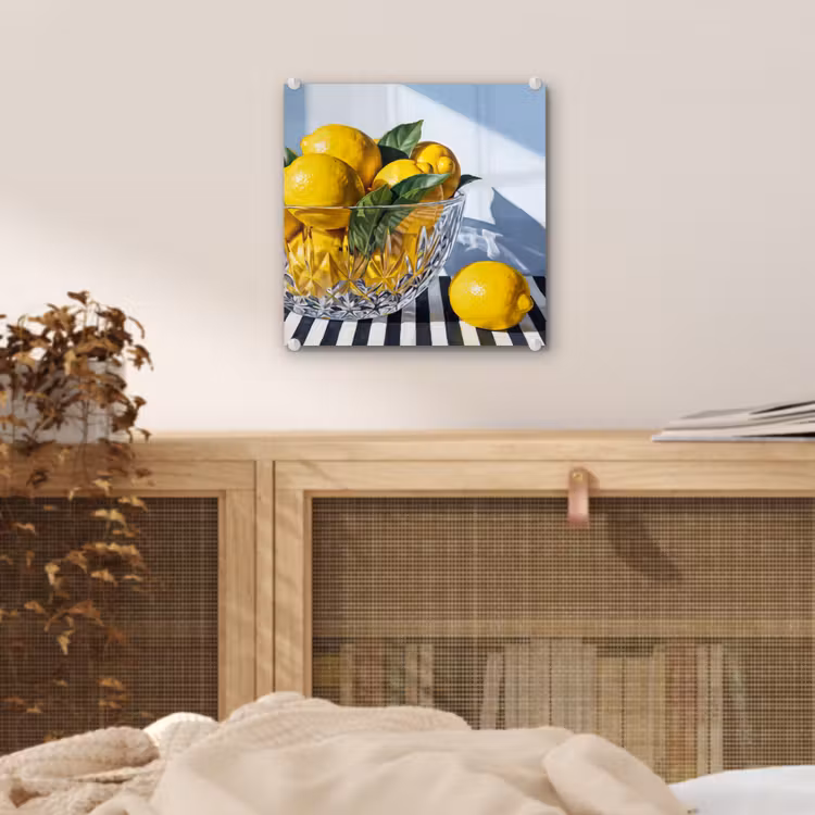 Glass Print - Lemons - Fruit - Yellow - Citroenen - Fruit - Geel plexiglas 5mm klein