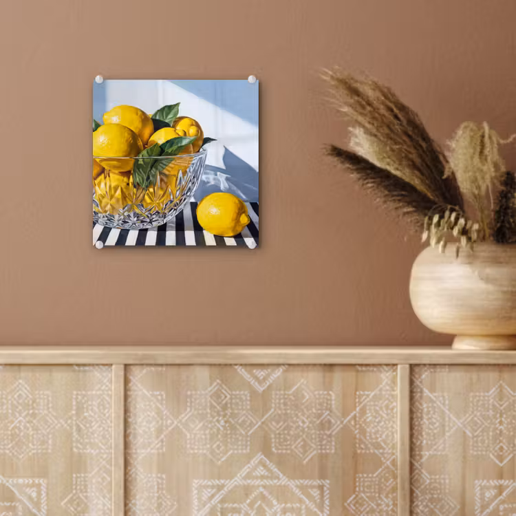 Glass Print - Lemons - Fruit - Yellow - Citroenen - Fruit - Geel plexiglas 5mm klein