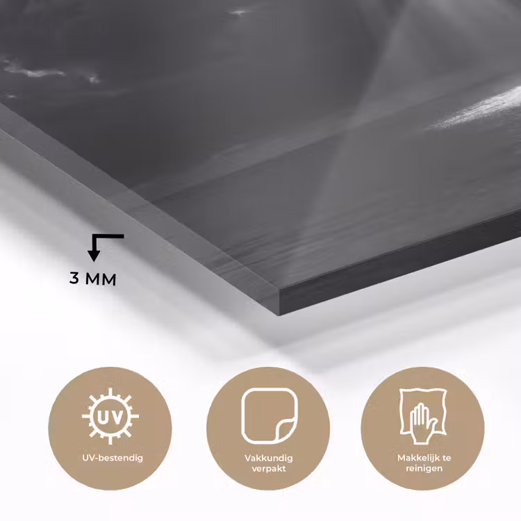 Licht - Wolken - Zee - Zwart-wit - Natuur plexiglas 5mm klein -sfeer2