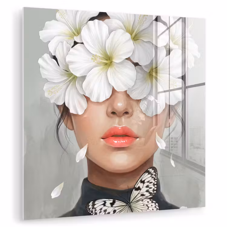 Lelies - Portret - Wit plexiglas 5mm klein -zzzproduct_nieuw