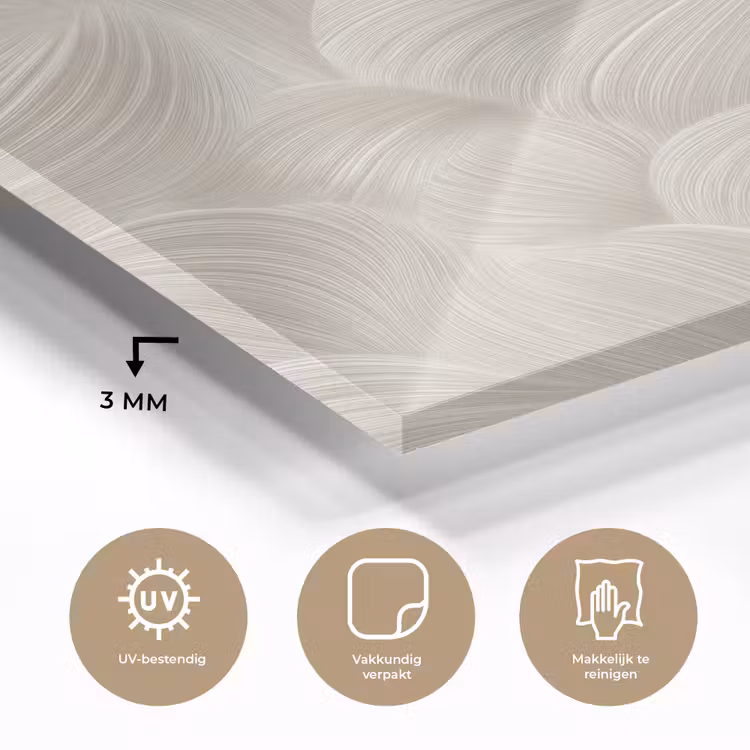 Lijnen - Waaier - Beige plexiglas 5mm klein 11 -sfeer2
