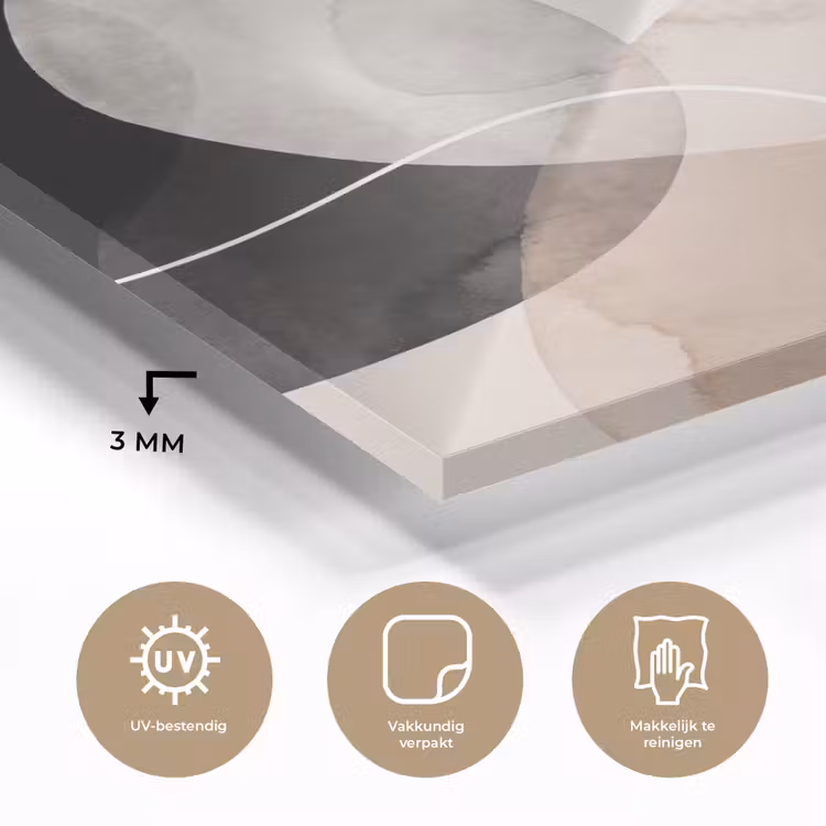Glass Print - Lines - Wavy - Art - Lijnen - Golvend - Kunst plexiglas 5mm klein