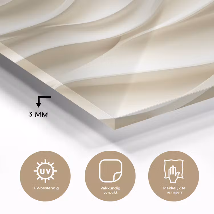 Lijnen - Golvend - Crème plexiglas 5mm klein 11 -sfeer2