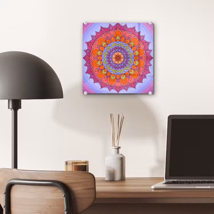 Mandala - Cirkel - Abstract - Kleurrijk - Patroon plexiglas 5mm klein -sfeer6