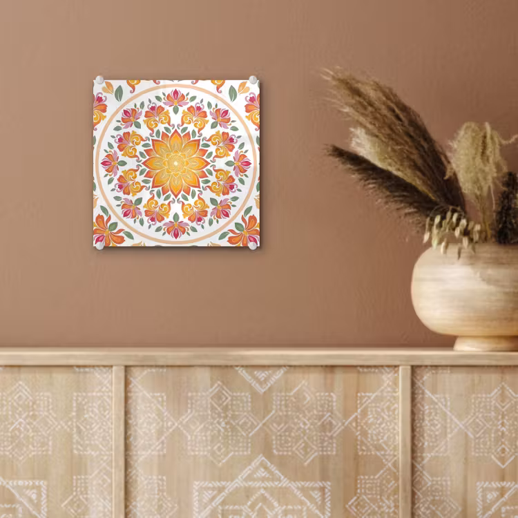 Mandala - Bloemen - Decoratie - Kleurrijk - Abstract plexiglas 5mm klein -sfeer5