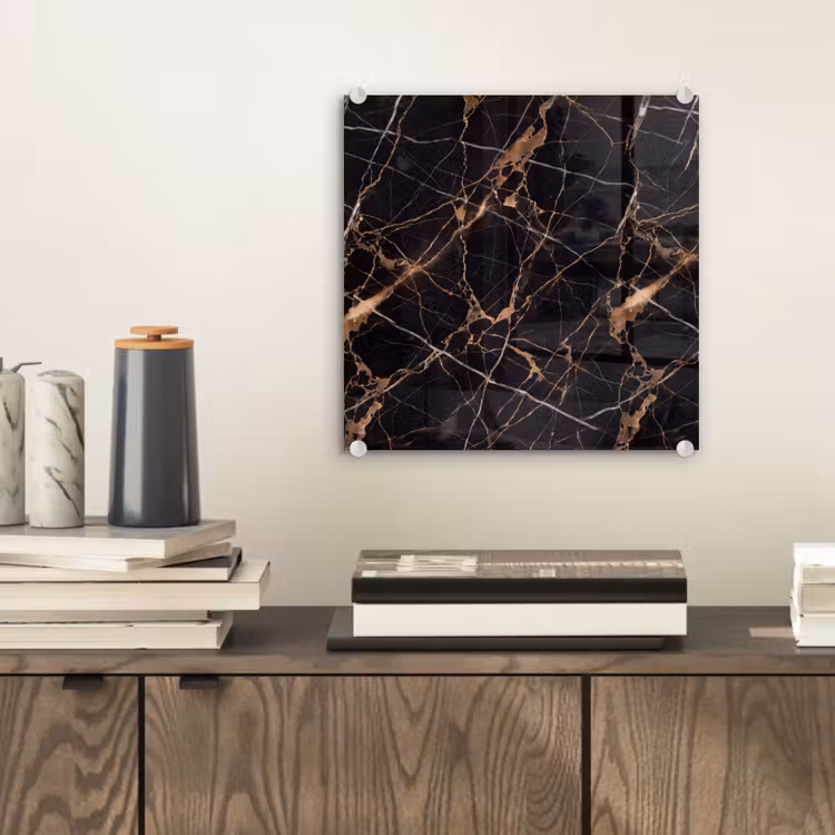 Marmer - Goud - Abstract - Zwart plexiglas 5mm klein -sfeer1