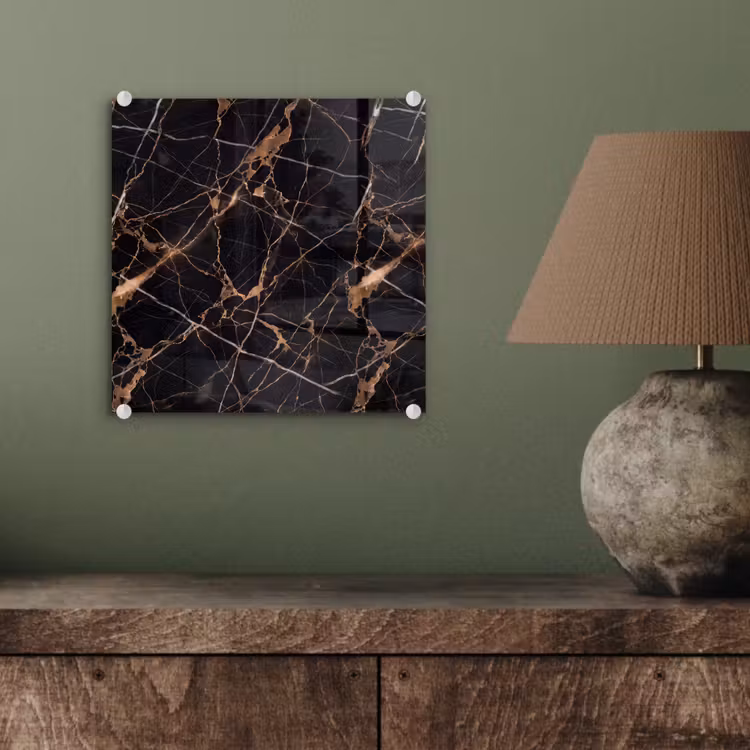 Marmer - Goud - Abstract - Zwart plexiglas 5mm klein -sfeer3