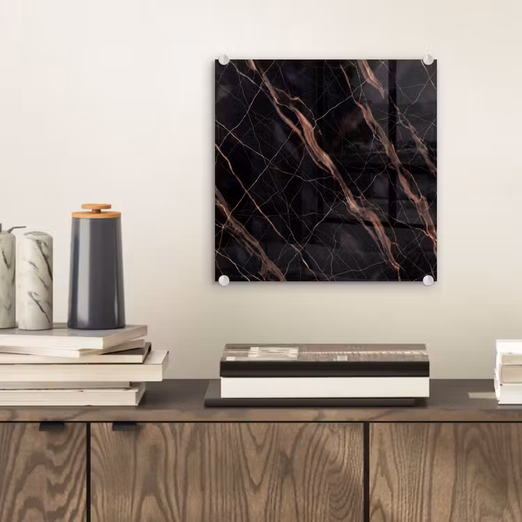 Marmer - Goud - Patroon - Luxe - Zwart plexiglas 5mm klein -sfeer1
