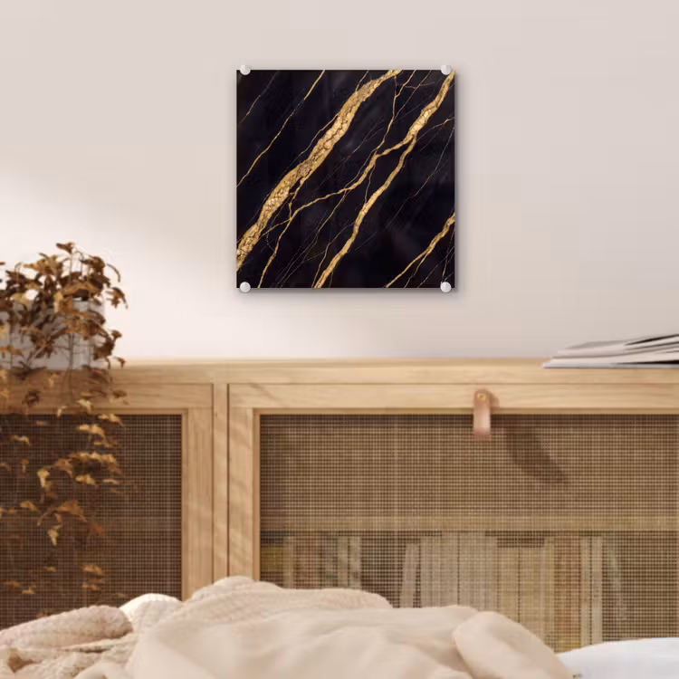 Marmer - Goud - Textuur - Abstract - Zwart plexiglas 5mm klein -sfeer4
