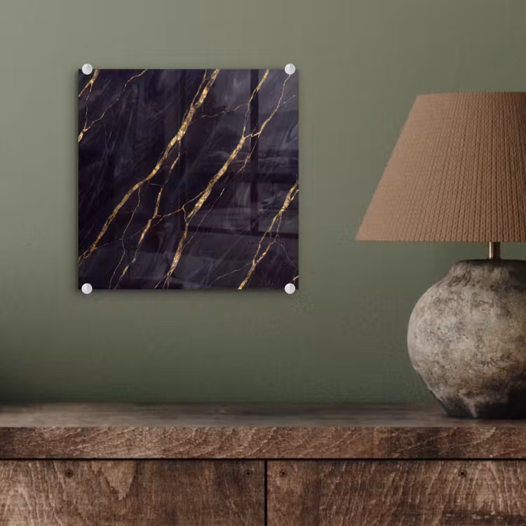 Marmer - Gouden aders - Abstract - Zwart plexiglas 5mm klein -sfeer3