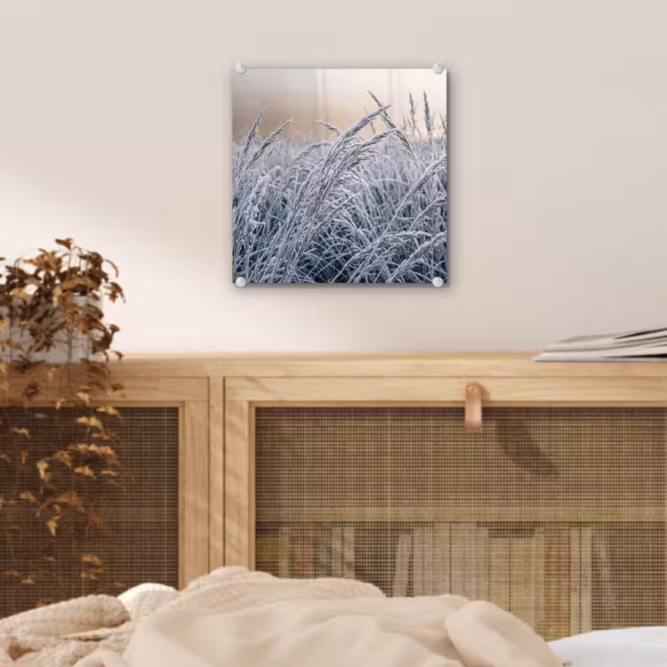 Rijp - Gras - Kristallen - Winter - Minimalistisch plexiglas 5mm klein -sfeer4