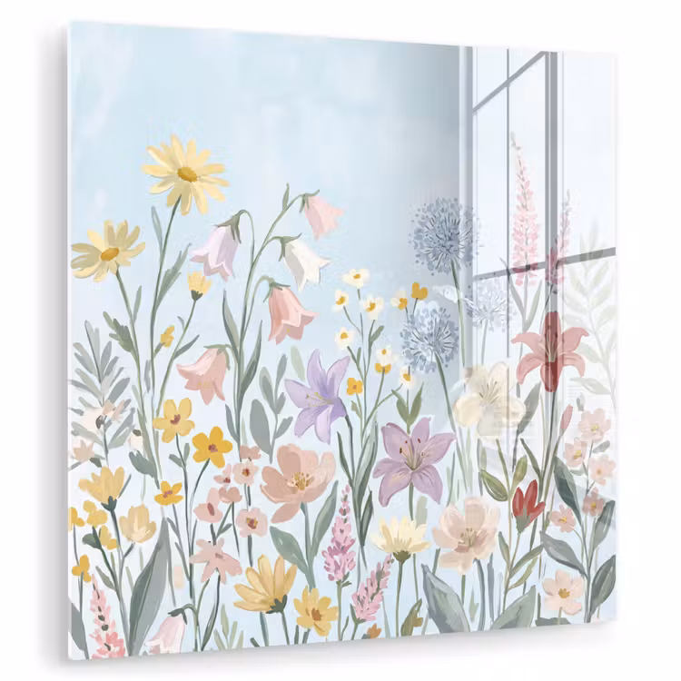Weidebloemen - Illustratie - Kleurrijk plexiglas 5mm klein -zzzproduct_nieuw