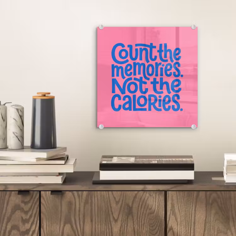 Memories - Roze - Blauw - Quote plexiglas 5mm klein -sfeer1