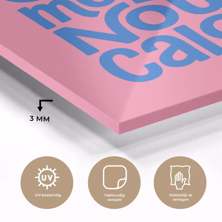 Memories - Roze - Blauw - Quote plexiglas 5mm klein -sfeer2
