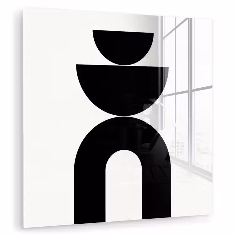 Glass Print - Minimalist - Art - White - Minimalistisch - Kunst - Wit plexiglas 5mm klein