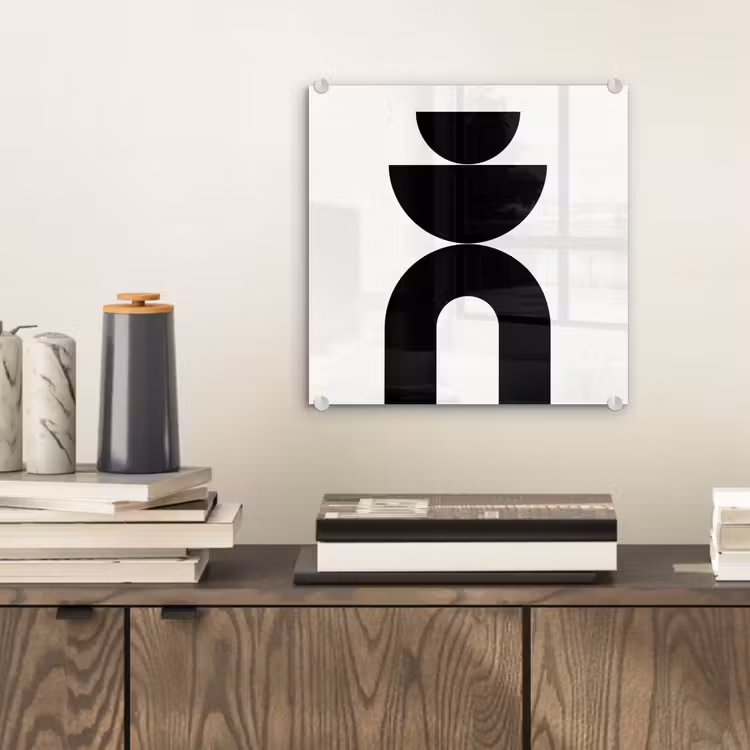 Glass Print - Minimalist - Art - White - Minimalistisch - Kunst - Wit plexiglas 5mm klein