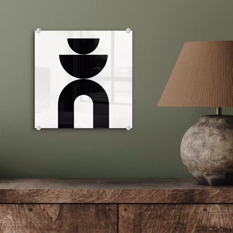 Glass Print - Minimalist - Art - White - Minimalistisch - Kunst - Wit plexiglas 5mm klein