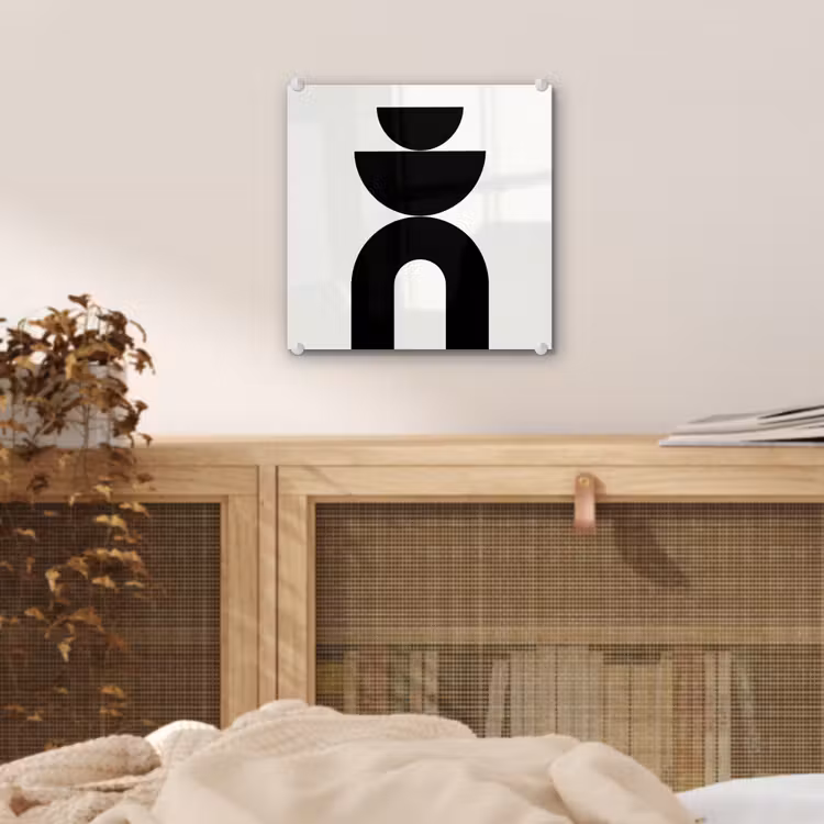 Glass Print - Minimalist - Art - White - Minimalistisch - Kunst - Wit plexiglas 5mm klein