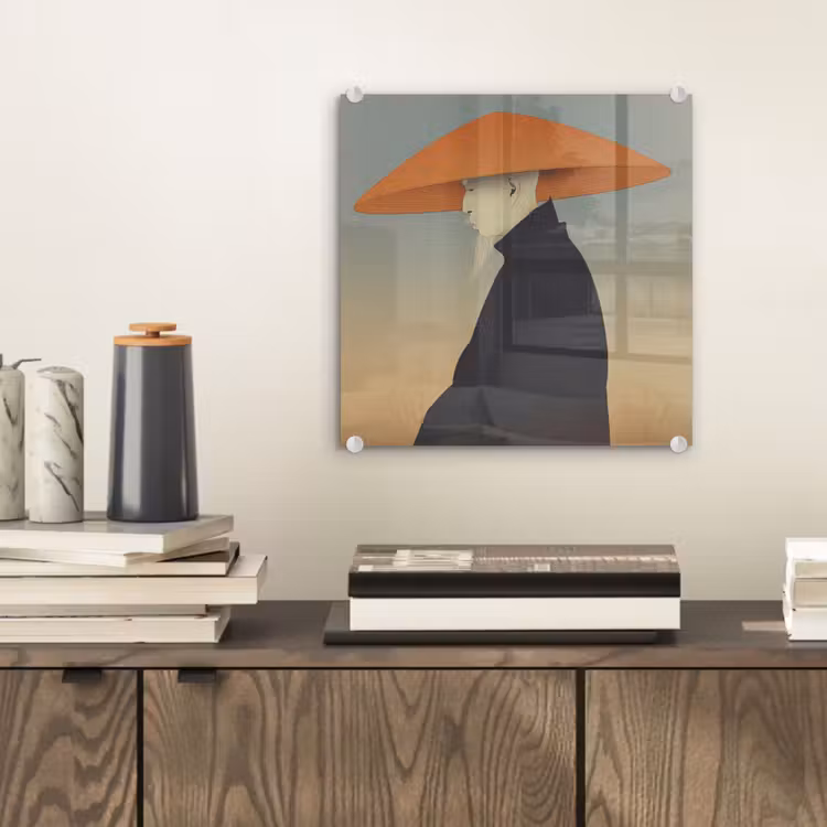 Minimalistisch - Silhouet - Oranje plexiglas 5mm klein -sfeer1