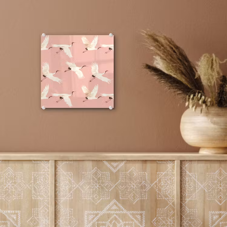 Modern - Kraanvogels - Roze plexiglas 5mm klein 11 -sfeer5