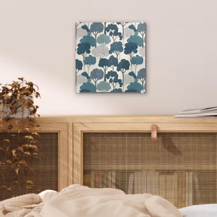 Modern - Bomen - Bos - Patroon - Blauw plexiglas 5mm klein 11 -sfeer4