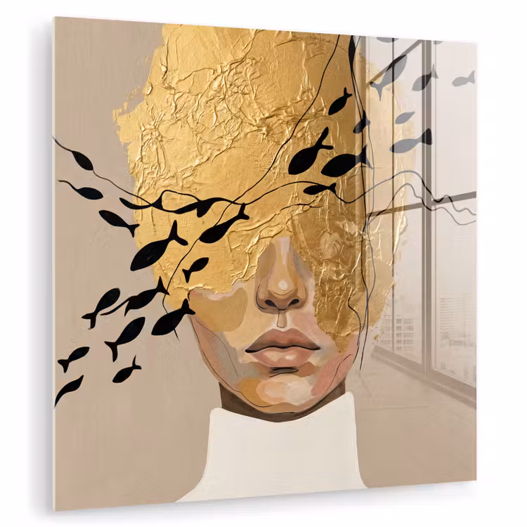 Modern - Vrouw - Goud plexiglas 5mm klein -zzzproduct_nieuw