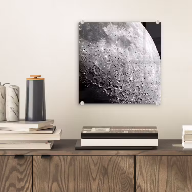 Glass Print - Moon - Craters - Space - Maan - Kraters - Ruimte plexiglas 5mm klein