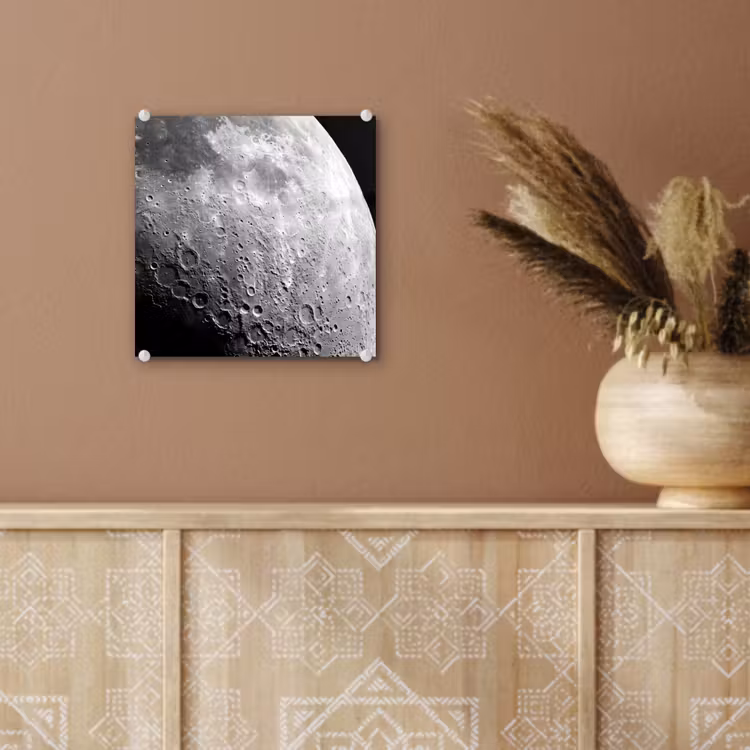 Glass Print - Moon - Craters - Space - Maan - Kraters - Ruimte plexiglas 5mm klein