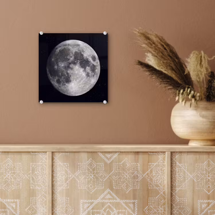 Glass Print - Moon - Stars - Space - Maan - Sterren - Ruimte plexiglas 5mm klein
