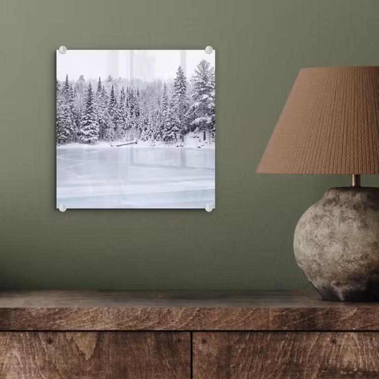 Meer - Dennen - IJs - Winter - Rustgevend plexiglas 5mm klein -sfeer3