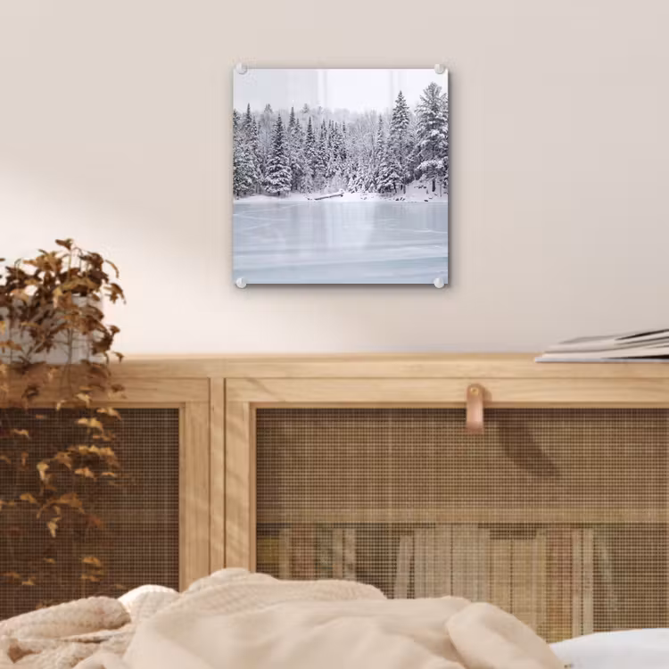 Meer - Dennen - IJs - Winter - Rustgevend plexiglas 5mm klein -sfeer4