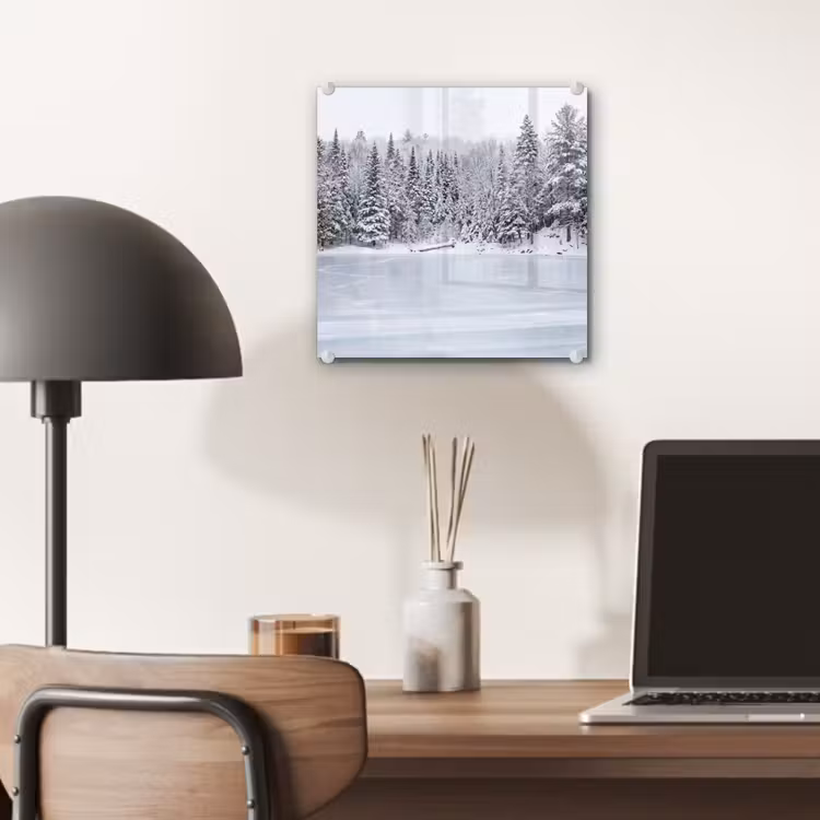 Meer - Dennen - IJs - Winter - Rustgevend plexiglas 5mm klein -sfeer6