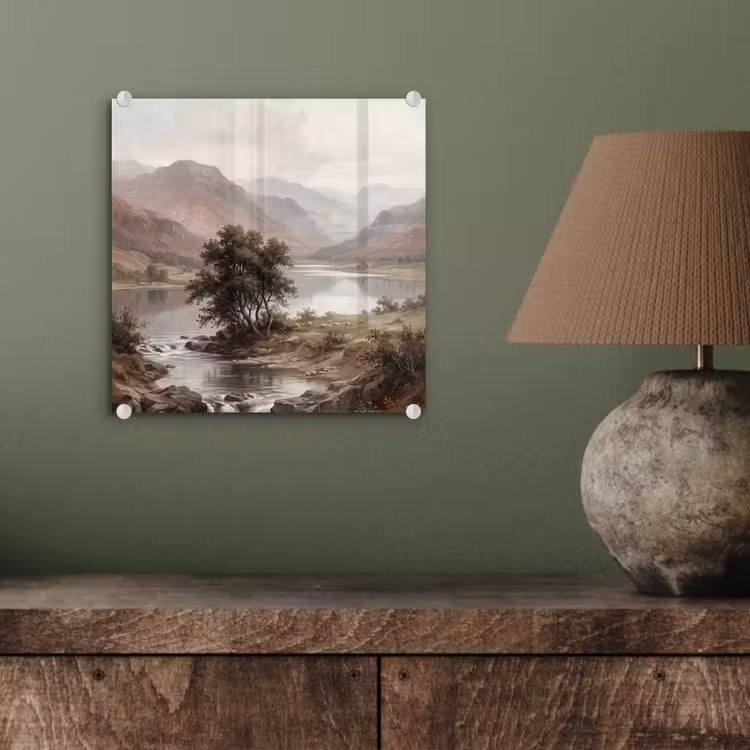 Berglandschap - Meer - Bergen - Vallei - Klassiek plexiglas 5mm klein -sfeer3
