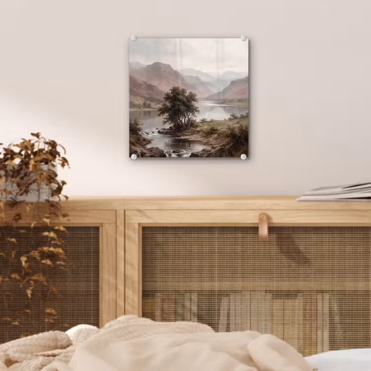 Berglandschap - Meer - Bergen - Vallei - Klassiek plexiglas 5mm klein -sfeer4