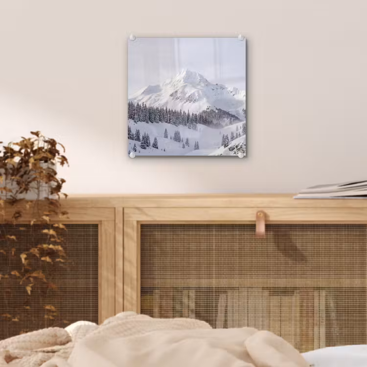 Berg - Sneeuw - Winter - Natuur - Wit plexiglas 5mm klein -sfeer4