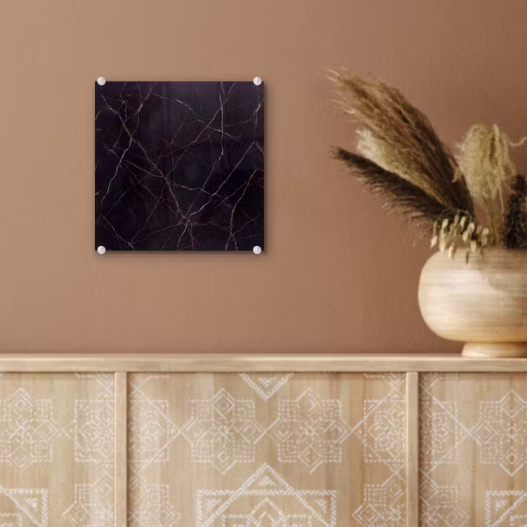 Natuursteen - Marmerpatroon - Abstract - Modern - Zwart - Goud plexiglas 5mm klein -sfeer5
