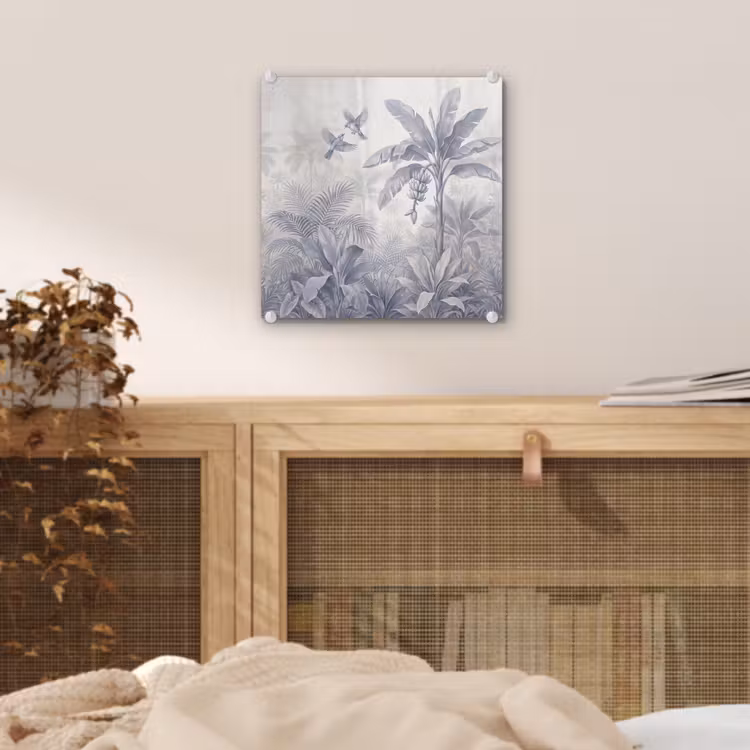 Natuur - Vogel - Jungle - Illustratie - Blauw plexiglas 5mm klein -sfeer4