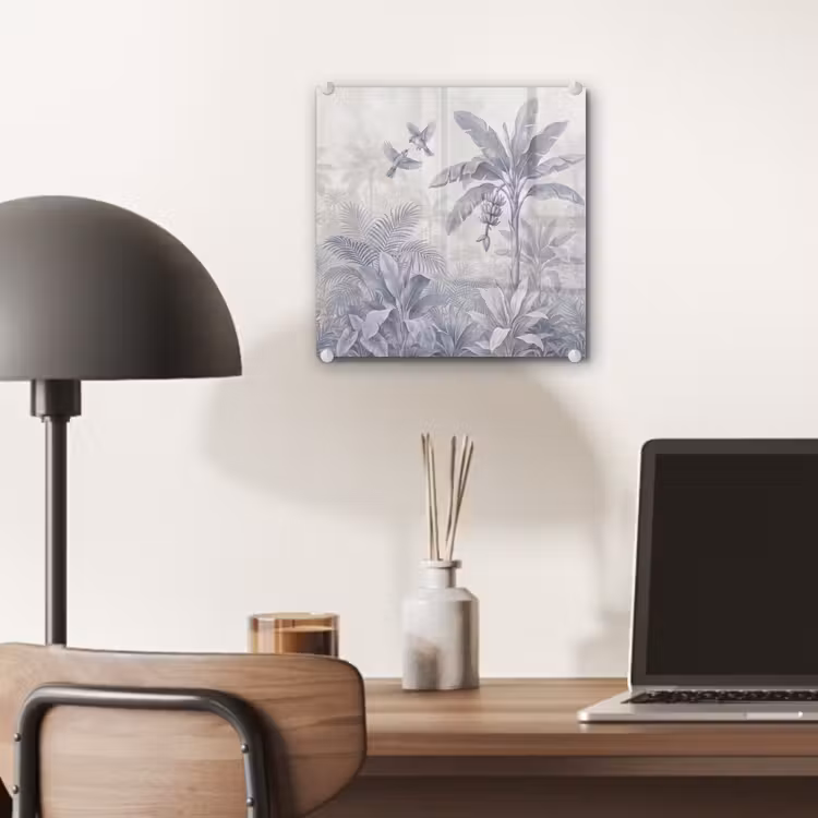 Natuur - Vogel - Jungle - Illustratie - Blauw plexiglas 5mm klein -sfeer6