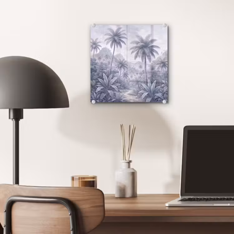 Natuur - Boom - Tropisch - Landschap - Blauw plexiglas 5mm klein -sfeer6