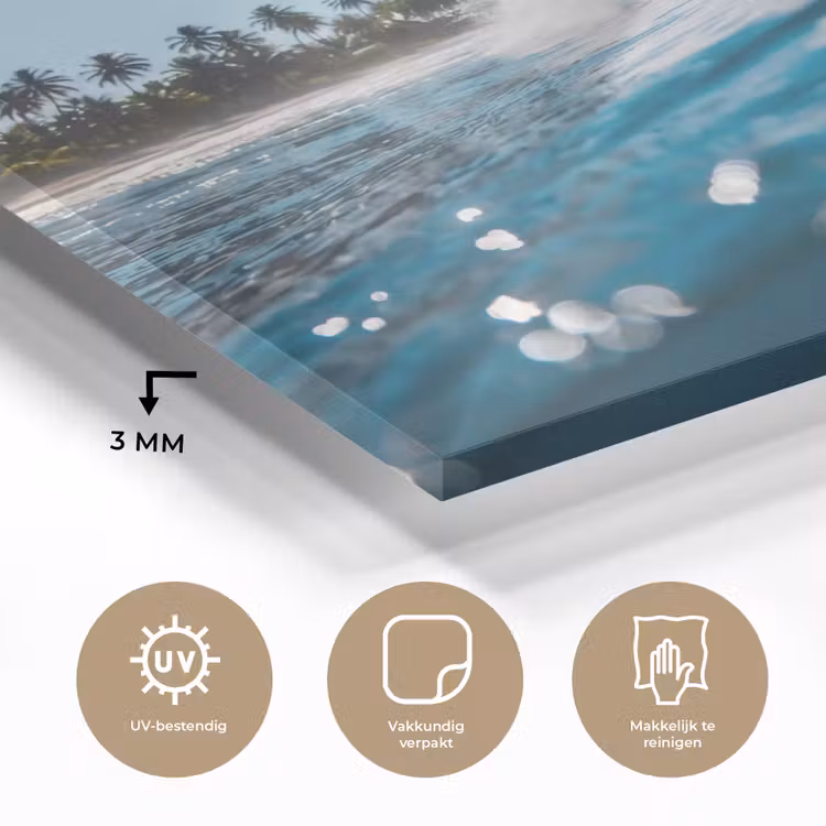 Oceaan - Golf - Strand - Natuur - Blauw plexiglas 5mm klein -sfeer2