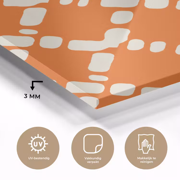 Oranje - Ruitpatroon - Wit plexiglas 5mm klein 11 -sfeer2