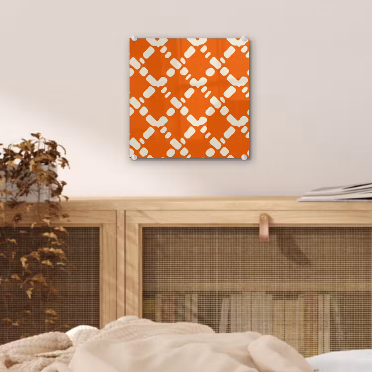 Oranje - Ruitpatroon - Wit plexiglas 5mm klein 11 -sfeer4