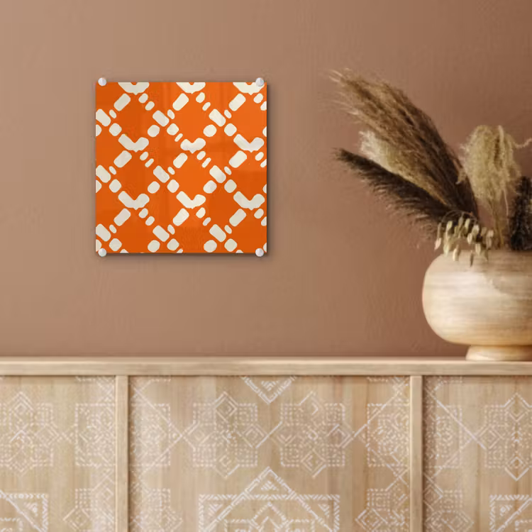 Oranje - Ruitpatroon - Wit plexiglas 5mm klein 11 -sfeer5