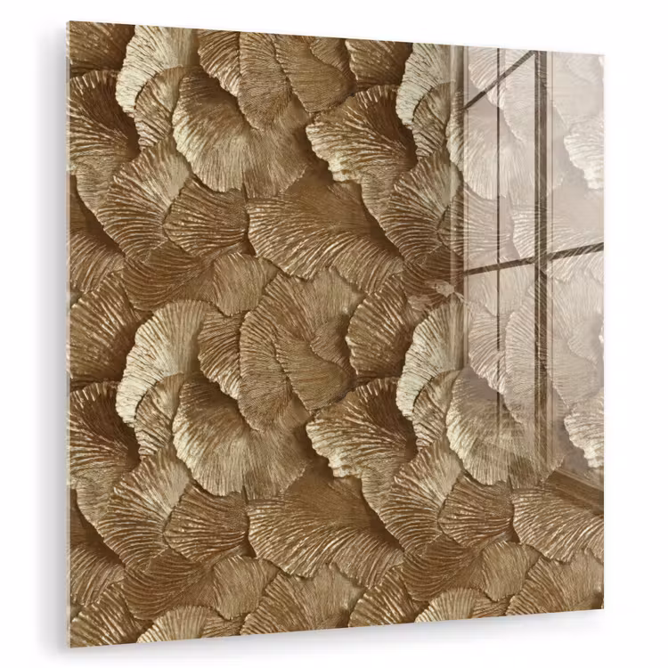 Organisch - Patroon - Bladeren - Goud plexiglas 5mm klein 11 -zzzproduct_nieuw