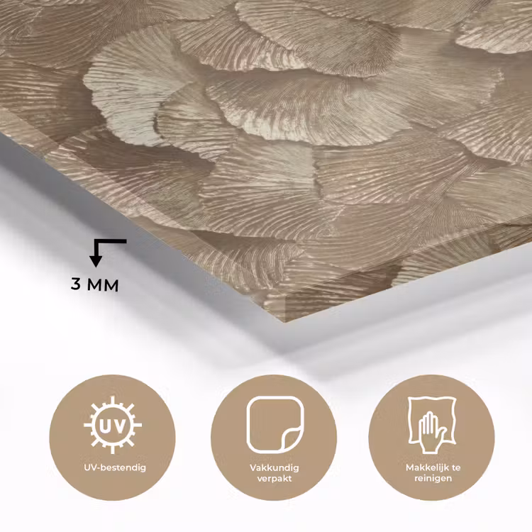Organisch - Patroon - Bladeren - Goud plexiglas 5mm klein 11 -sfeer2